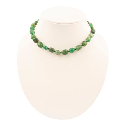 Green Agate Nugget Knotted Necklace - Barse Jewelry
