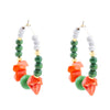 Green and Coral Golden Hoop Earrings - Barse Jewelry