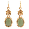 Green Aventurine Golden Lotus Drop Earrings - Barse Jewelry