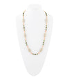 Green Jade and Pink Sunstone Golden Necklace - Barse Jewelry