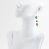 Grotto Green Agate Drop Golden Earrings - Barse Jewelry