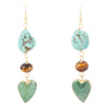 Grotto Green Agate Drop Golden Earrings - Barse Jewelry