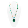 Grotto Green Agate Pendant Golden Necklace - Barse Jewelry