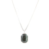 Hammered Green Seraphinite and Sterling Silver Pendant Necklace - Barse Jewelry