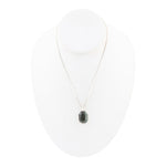 Hammered Green Seraphinite and Sterling Silver Pendant Necklace - Barse Jewelry