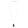 Hammered Green Seraphinite and Sterling Silver Pendant Necklace - Barse Jewelry