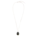 Hammered Green Seraphinite and Sterling Silver Pendant Necklace - Barse Jewelry