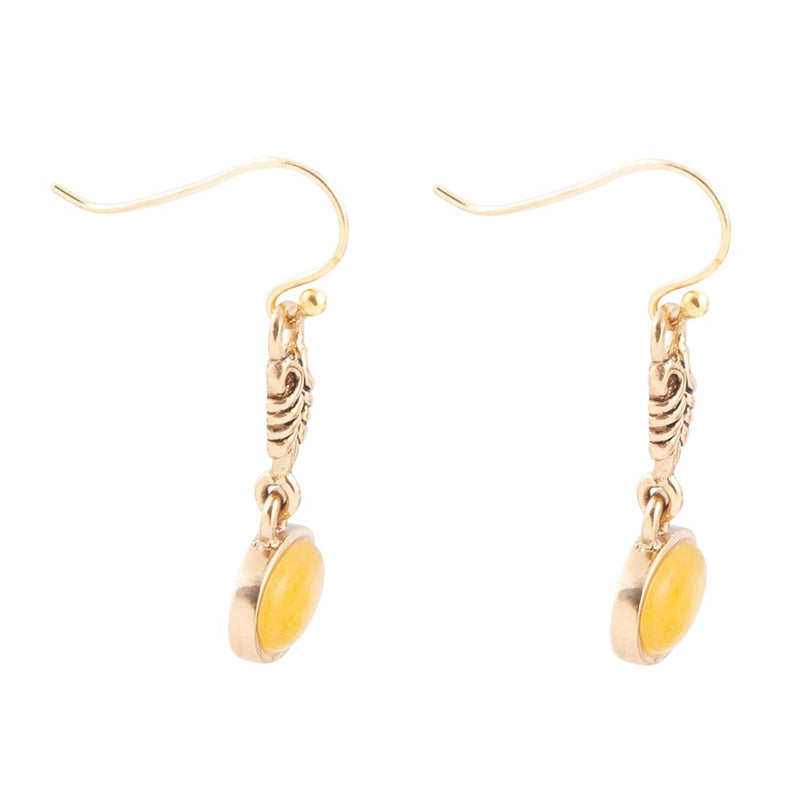 Harmony Orange Quartz Golden Drop Earrings - Barse Jewelry