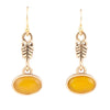 Harmony Orange Quartz Golden Drop Earrings - Barse Jewelry