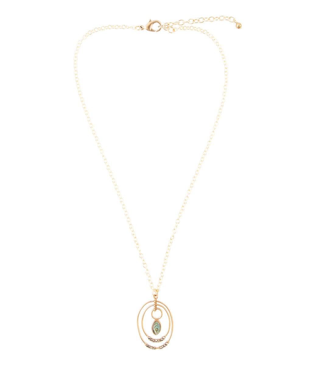 Henley Blue Abalone Golden Pendant Necklace - Barse Jewelry
