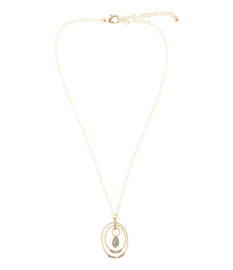 Henley Blue Abalone Golden Pendant Necklace - Barse Jewelry