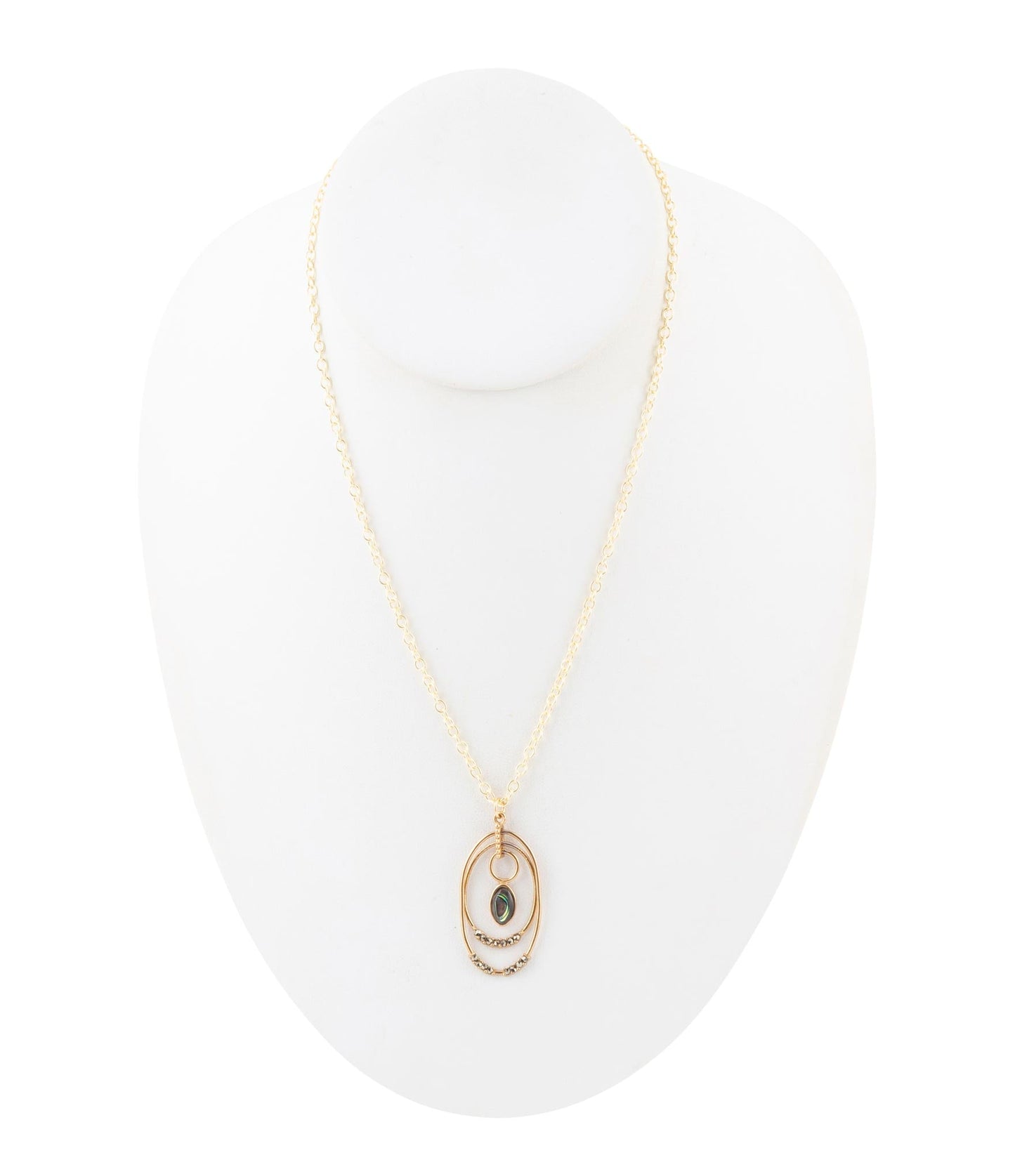 Henley Grey Abalone Golden Pendant Necklace - Barse Jewelry