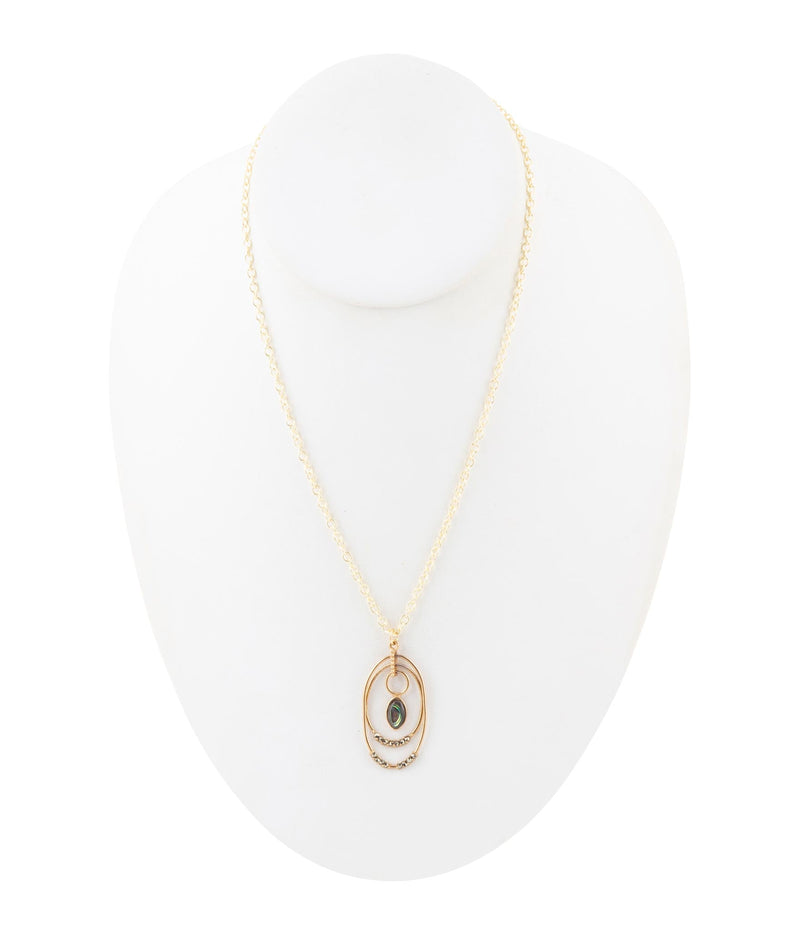 Henley Grey Abalone Golden Pendant Necklace - Barse Jewelry