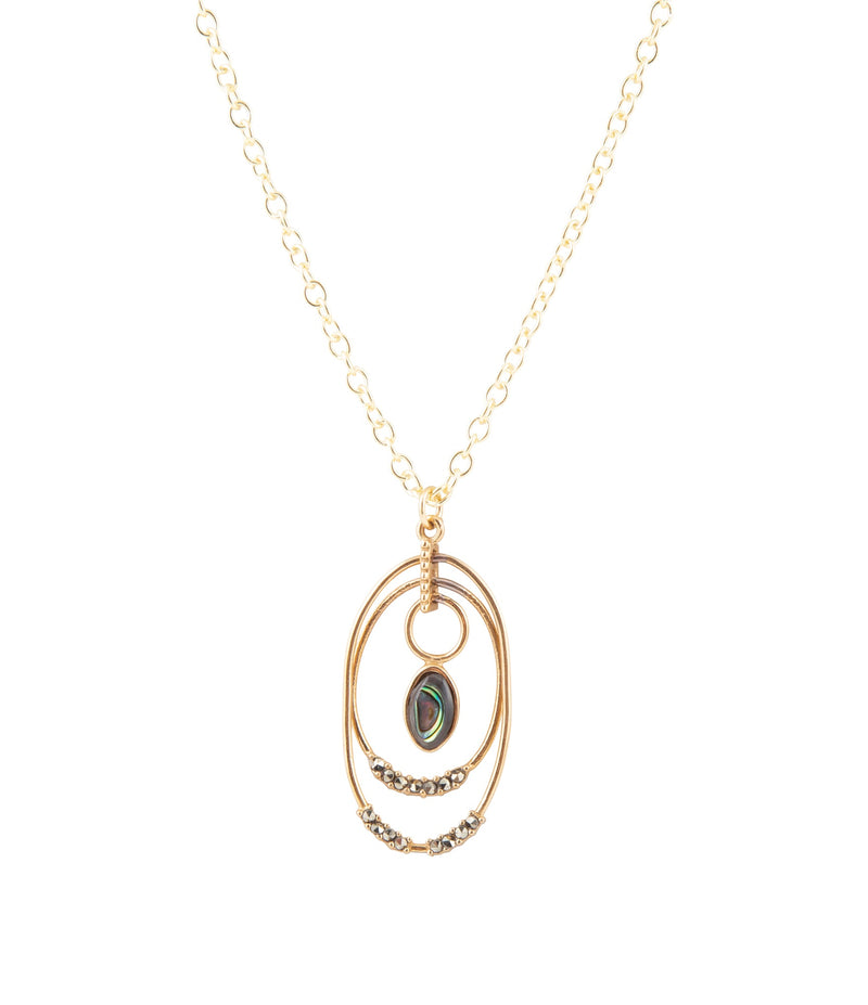 Henley Grey Abalone Golden Pendant Necklace - Barse Jewelry