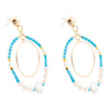Hepburn Blue Magnesite Double Loop Golden Earrings - Barse Jewelry