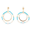 Hepburn Blue Magnesite Double Loop Golden Earrings - Barse Jewelry