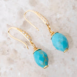 Hepburn Blue Magnesite Golden Drop Earrings - Barse Jewelry