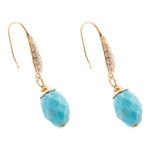 Hepburn Blue Magnesite Golden Drop Earrings - Barse Jewelry