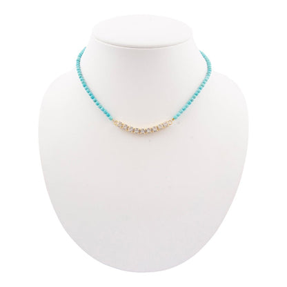 Hepburn Blue Magnesite Golden Necklace - Barse Jewelry