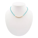 Hepburn Blue Magnesite Golden Necklace - Barse Jewelry
