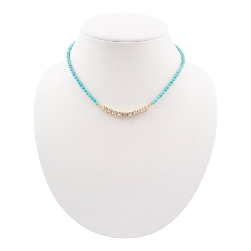 Hepburn Blue Magnesite Golden Necklace - Barse Jewelry