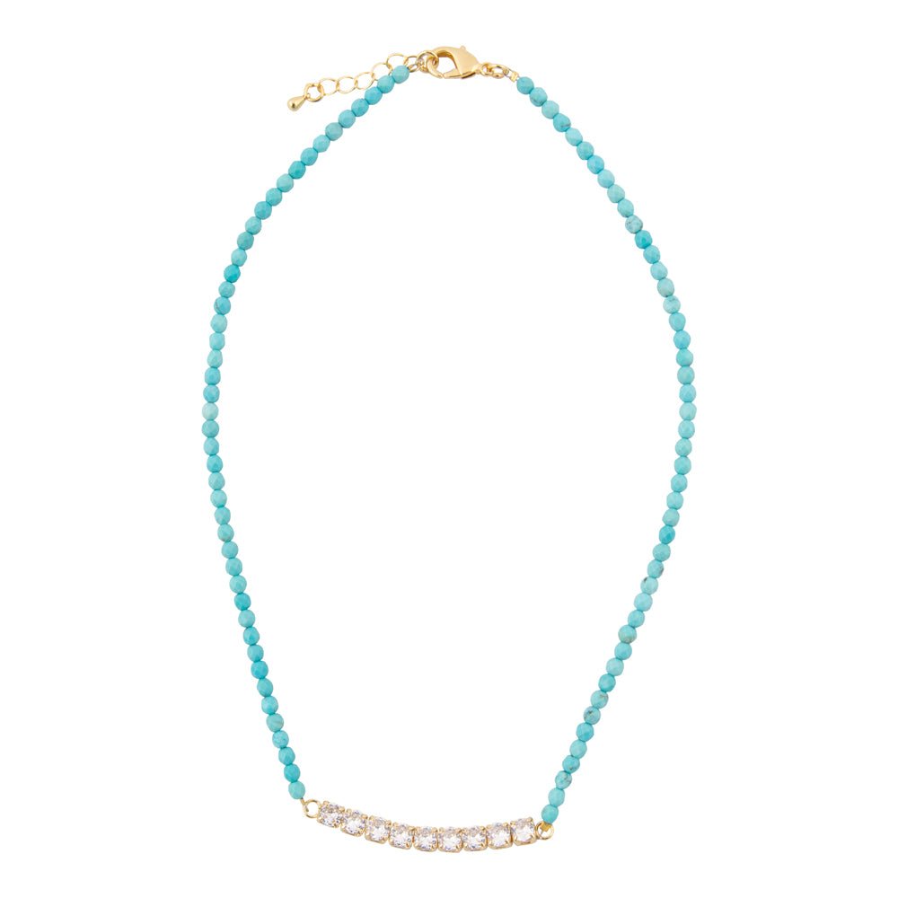 Hepburn Blue Magnesite Golden Necklace - Barse Jewelry