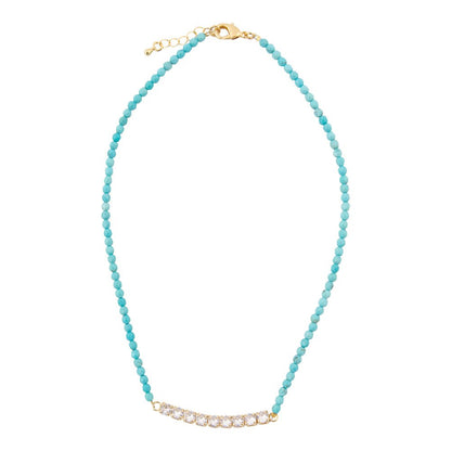 Hepburn Blue Magnesite Golden Necklace - Barse Jewelry