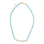 Hepburn Blue Magnesite Golden Necklace - Barse Jewelry