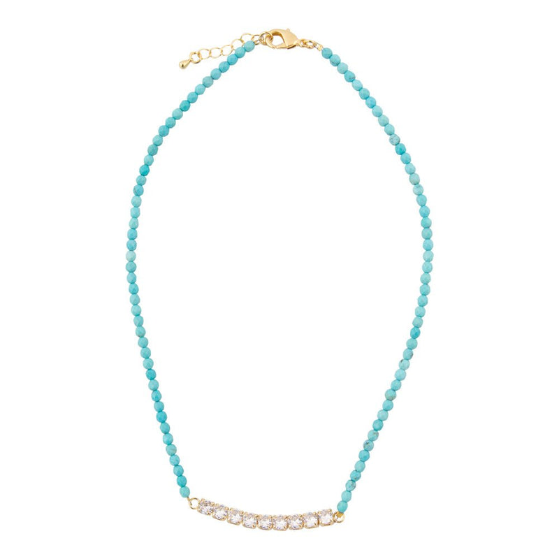 Hepburn Blue Magnesite Golden Necklace - Barse Jewelry