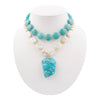 Hepburn Blue Magnesite Golden Pendant Necklace - Barse Jewelry