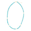 Hepburn Pearl and Blue Magnesite Long Golden Necklace - Barse Jewelry