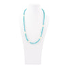 Hepburn Pearl and Blue Magnesite Long Golden Necklace - Barse Jewelry