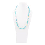 Hepburn Pearl and Blue Magnesite Long Golden Necklace - Barse Jewelry