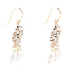 Hibiscus White Mother of Pearl and Golden Chandelier Earrings - Barse Jewelry