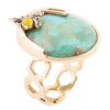 Honey Bee Blue Turquoise Golden Ring - Barse Jewelry