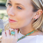 Honey Bee Blue Turquoise Golden Ring - Barse Jewelry