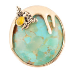 Honey Bee Blue Turquoise Golden Ring - Barse Jewelry