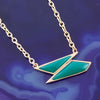 Ice Green Onyx and Golden Bronze Pendant Necklace - Barse Jewelry