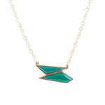 Ice Green Onyx and Golden Bronze Pendant Necklace - Barse Jewelry