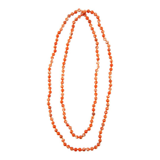 Immeasurable Bead Necklace - Polished Orange Jasper