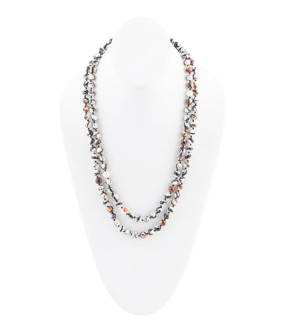 Immeasurable Jasper Black and White Wrap Necklace - Barse Jewelry