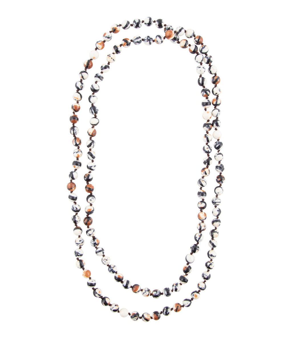 Immeasurable Jasper Black and White Wrap Necklace - Barse Jewelry