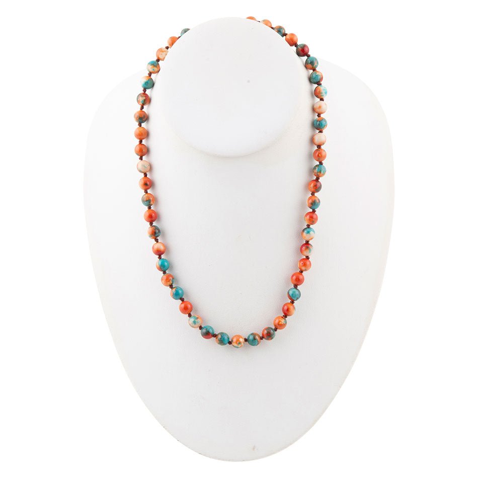 Immeasurable Multicolor Ocean Jade Golden Wrap Necklace - Barse Jewelry