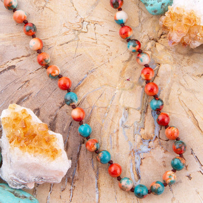Immeasurable Multicolor Ocean Jade Golden Wrap Necklace - Barse Jewelry
