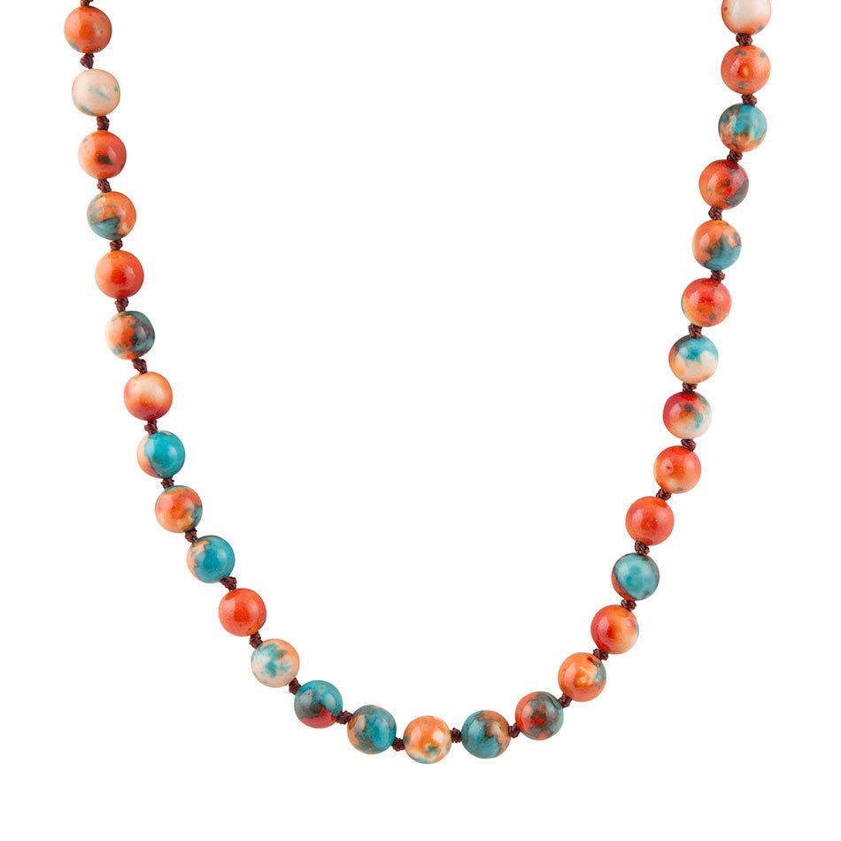 Immeasurable Multicolor Ocean Jade Golden Wrap Necklace - Barse Jewelry