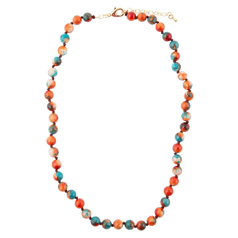 Immeasurable Multicolor Ocean Jade Golden Wrap Necklace - Barse Jewelry