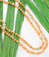 Immeasurable Orange and Lime Wrap Necklace - Barse Jewelry