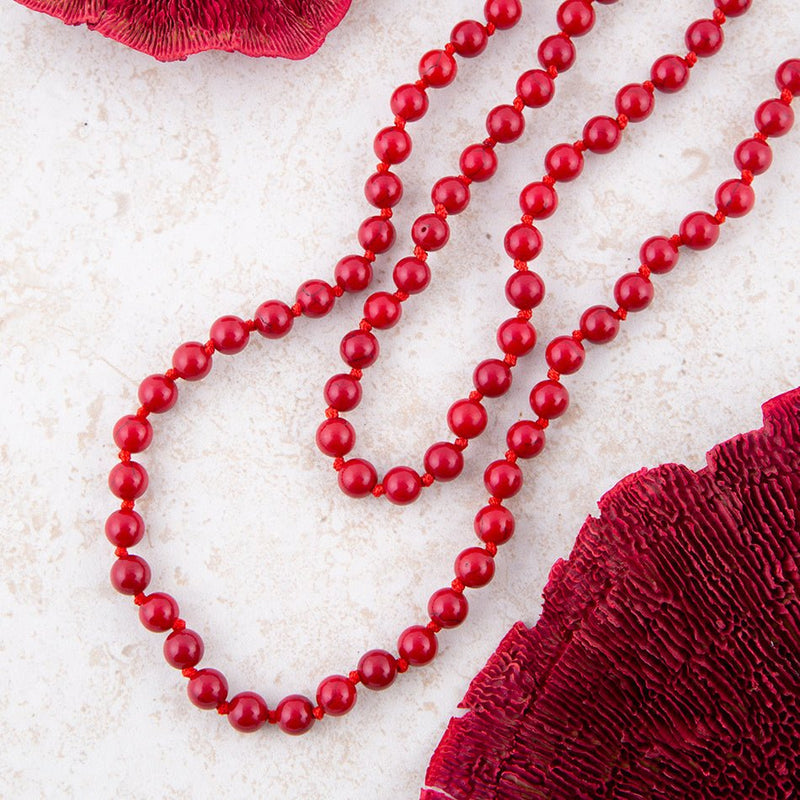 Immeasurable Red Howlite Wrap Necklace - Barse Jewelry