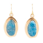 Impressions Blue Apatite Golden Drop Earrings - Barse Jewelry
