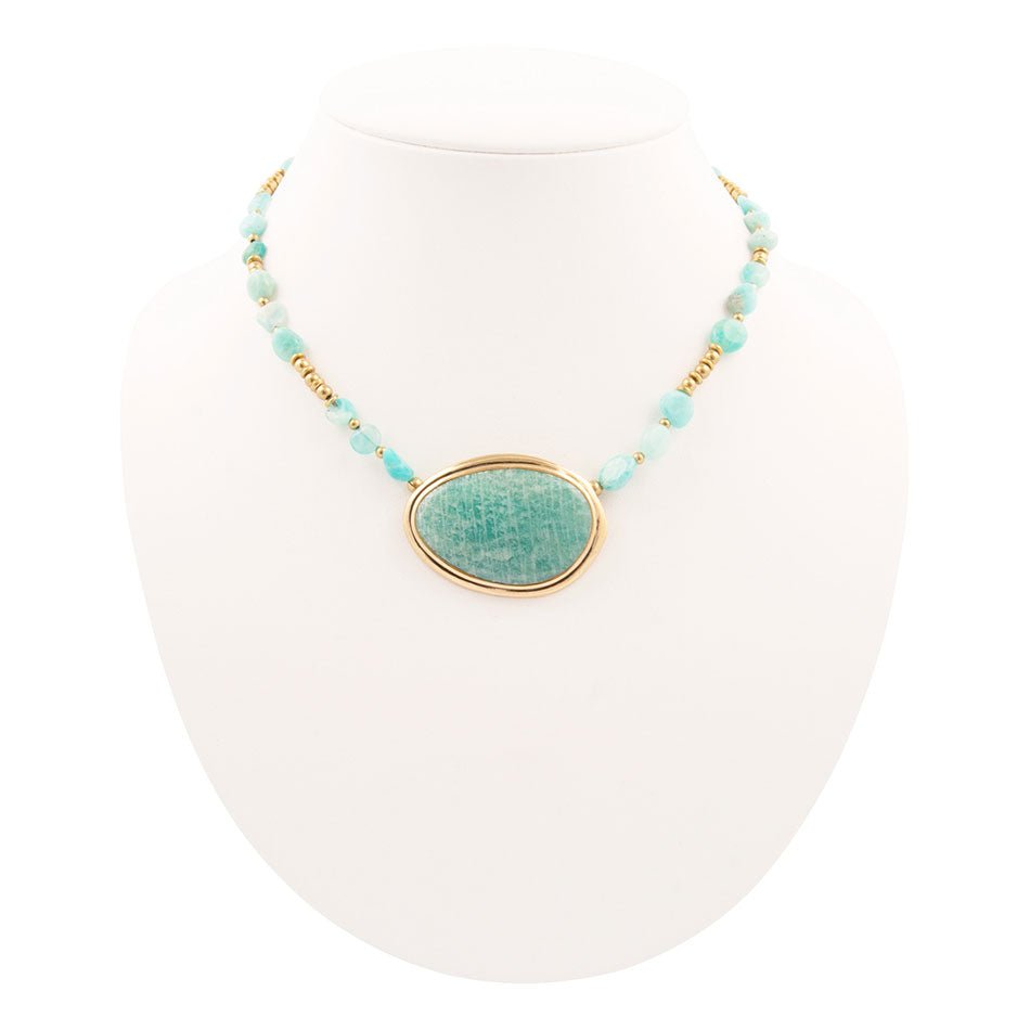 Impressions of Amazonite Freeform Necklace - Barse Jewelry